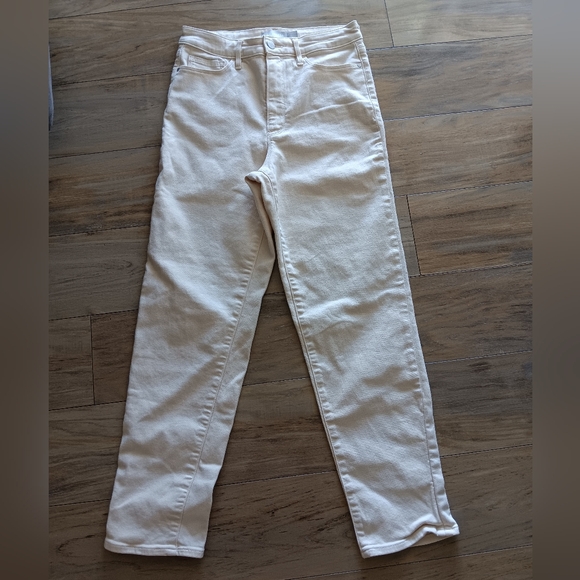 Athleta Cream Straight-Leg Jeans - Picture 1 of 12